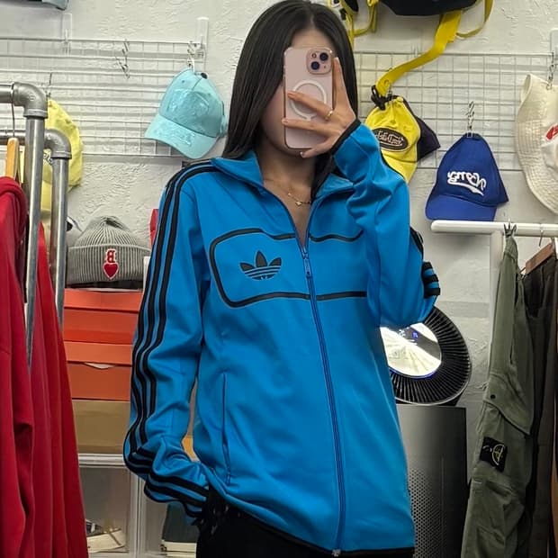 아디다스 스트릿 다이버 블루 트랙탑 져지 M