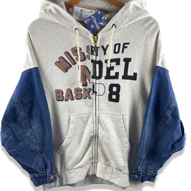 JPN 데님 스웻 후드집업3031