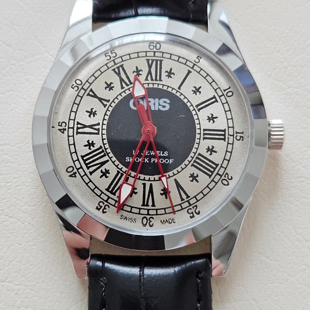 빈티지 오리스 로마문자 다이얼 수동 시계