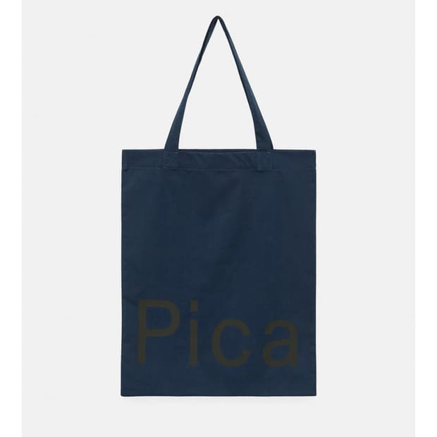 파이카 더블 사이드 로고 숄더백 에코백 네이비