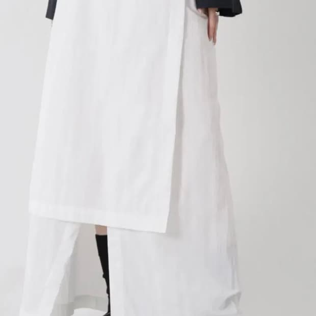 트리밍버드 레이어드 랩스커트 화이트 스커트
