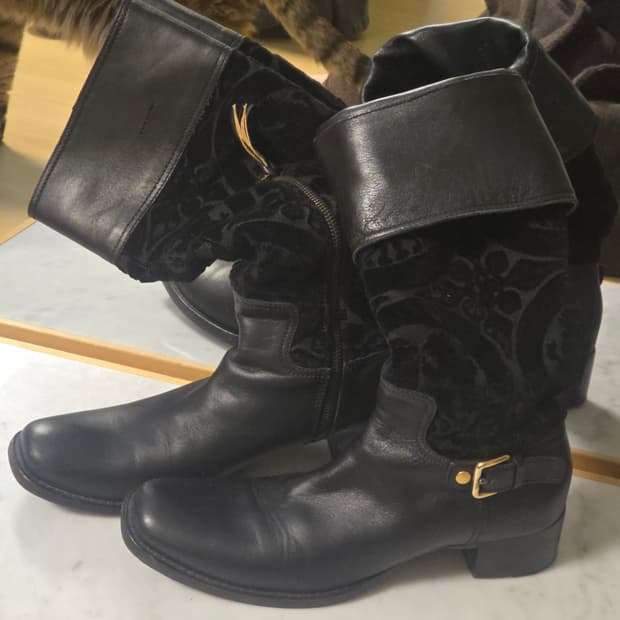 미우미우 miumiu 벨벳 라이딩부츠 37