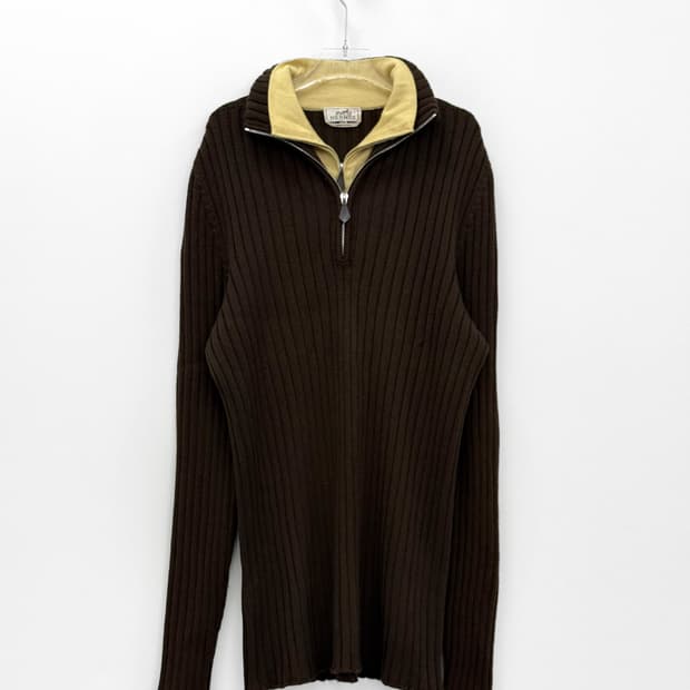 Hermes Cashmere Half-Zip Knit Sweater 