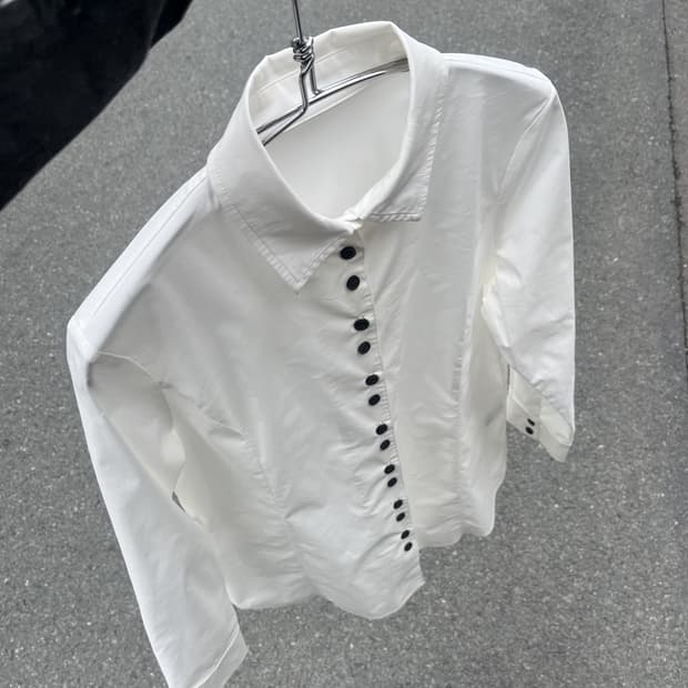 Vintage 화이트 버튼업 셔츠 