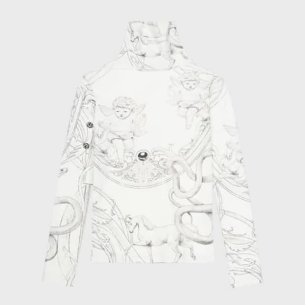 코스모스 프린트 티셔츠 