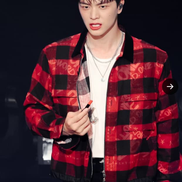 사카이 x 에릭 헤이즈 체크 블루종 자켓