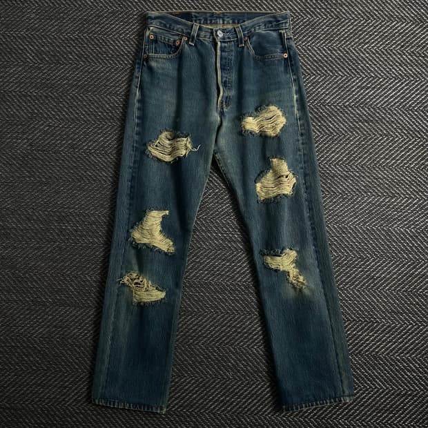 리바이스 501 디스트로이드 데님 워싱 팬츠o 3936