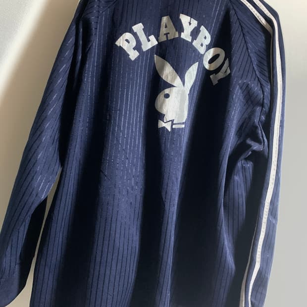 2000s JPN 플레이보이 네이비 오버핏 져지