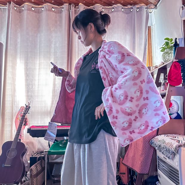 🎀헬로 키티, 마이멜로디 3way 방한 블랭킷 스커트💗