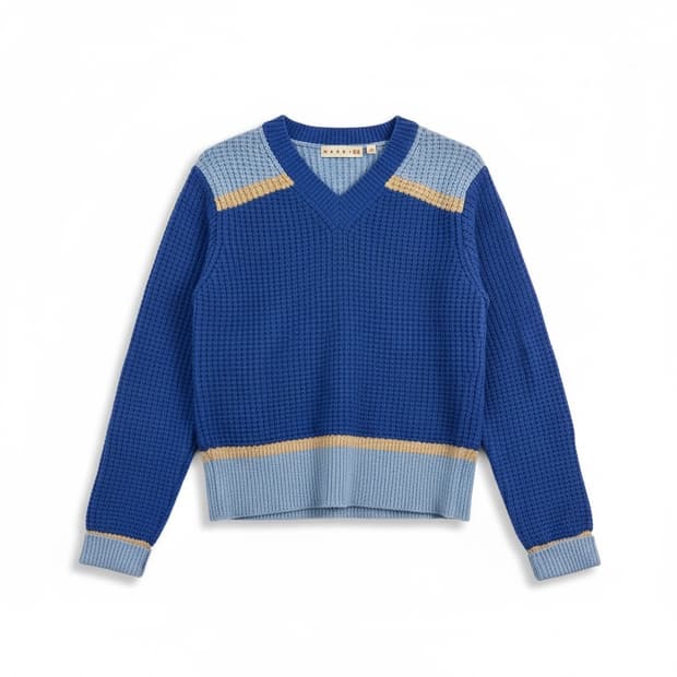 MARNI X 유니클로 블루 브이넥 니트