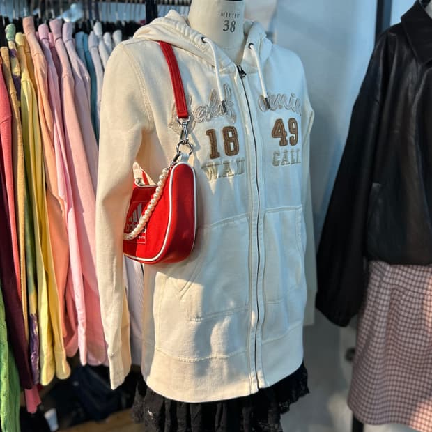 WHO.A.U White Zip-Up Hoodie
