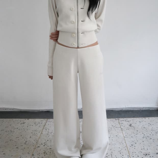 클라따 로우 트레이닝 팬츠 크림 