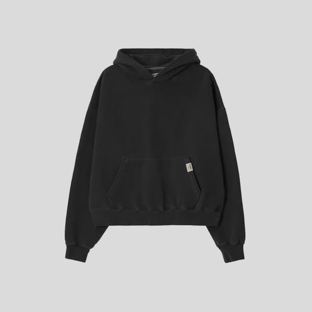 글로니 후드티 차콜 G CLASSIC WASHED BOXY HOODIE