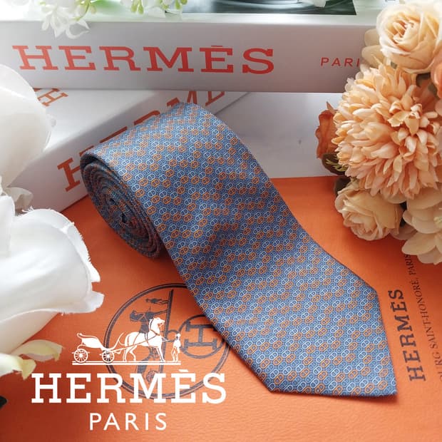 에르메스 실크 H 펜던트 모티브 넥타이 7.2cm A+등급 K2200
