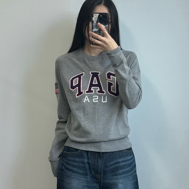 Gap 갭 usa 성조기 그레이 맨투맨