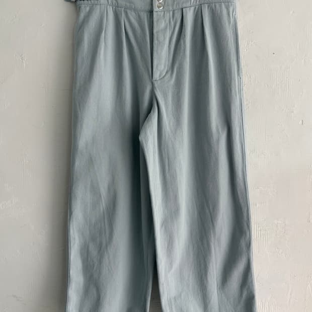 Bode 보디 스카이 블루 컬러 버튼 플라이 사이드 스트랩 팬츠 