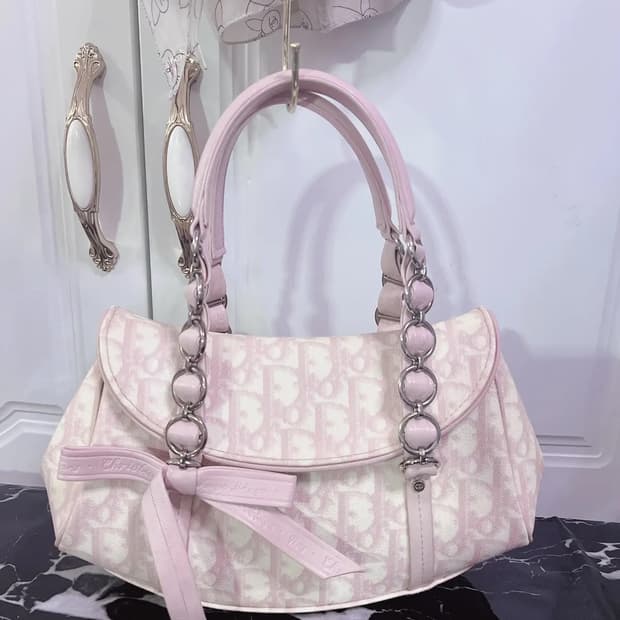 크리스찬 디올 핑크 오블리크 로맨틱 토트백 히메갸루 갸루