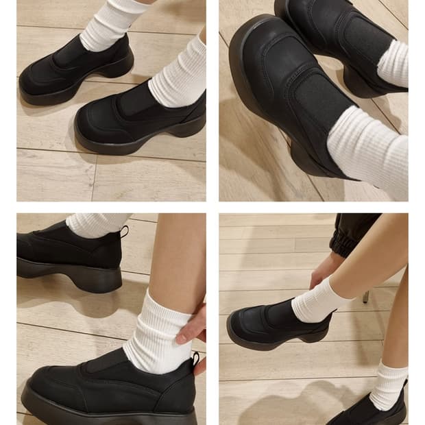 7cm 키높이 플랫폼 밴딩 통굽 운동화