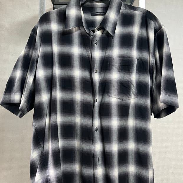 (3)Hatchingroom ombre check 하프셔츠