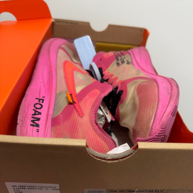270 나이키 오프화이트 줌플라이 핑크