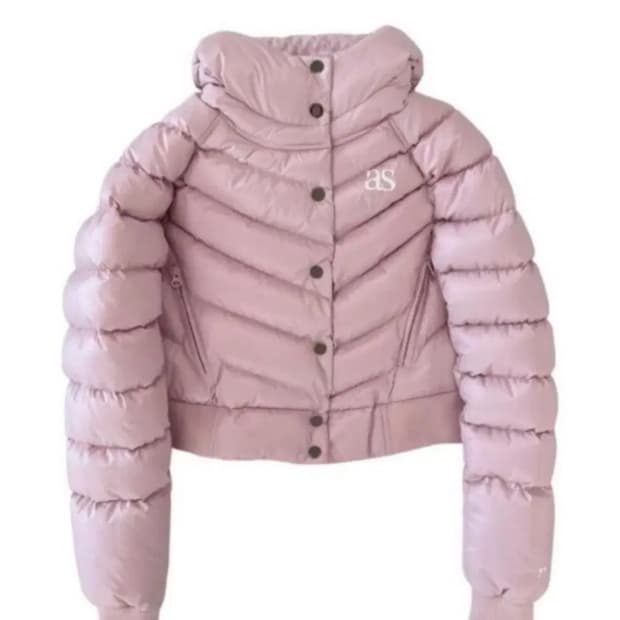 애즈온 숏푸퍼자켓 핑크 숏패딩