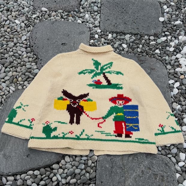 1950s MEXICAN NOVELTY COWICHAN 빈티지코위찬가디건