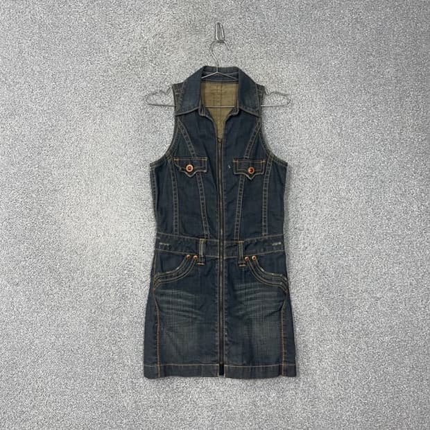 리바이스 민소매 데님 원피스