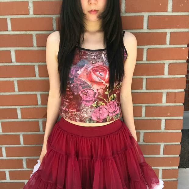 vintage rose pattern sleeveless