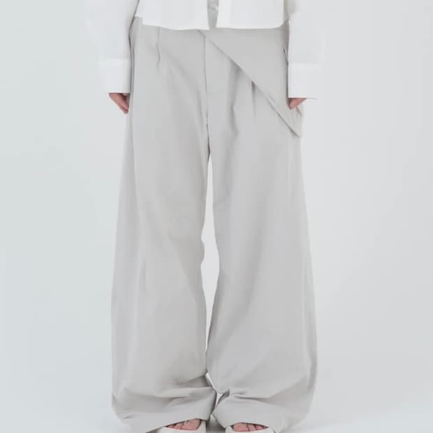 Waist pocket bag wide pants LIGHT G