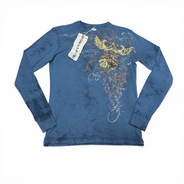 새상품 95 ZIPPO 지포 네이비 Y2K 데미지 타이다이 롱슬리브