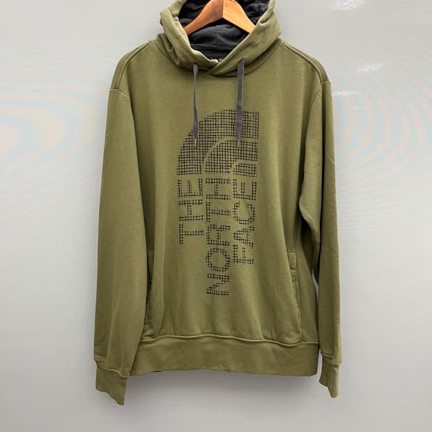 노스페이스 올리브색 기모후드티