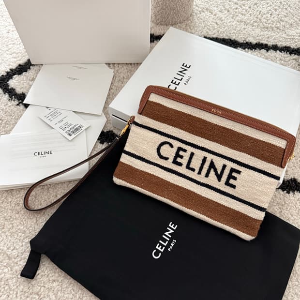 스트랩 파우치 - CELINE 자카드 스트라이프 텍스타일