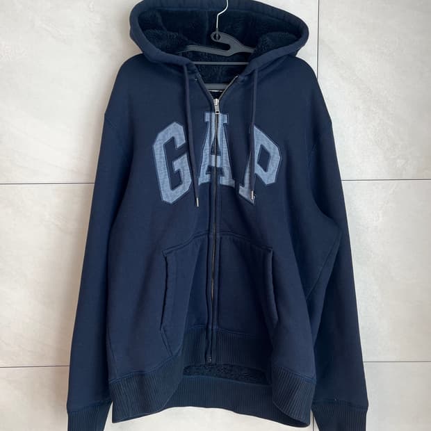 갭 GAP 양털퍼 후드집업 네이비 [XL]