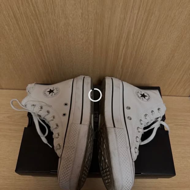 컨버스 척테일러 플랫폼 하이 레더 화이트 230