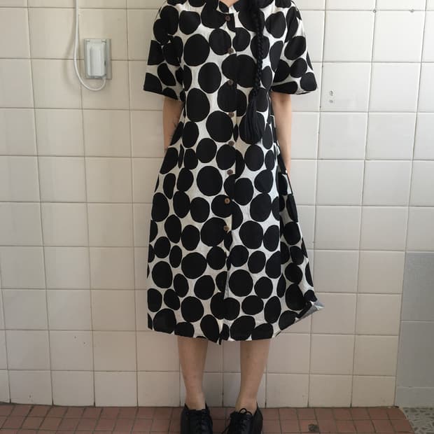 Dot pattern long onepiece