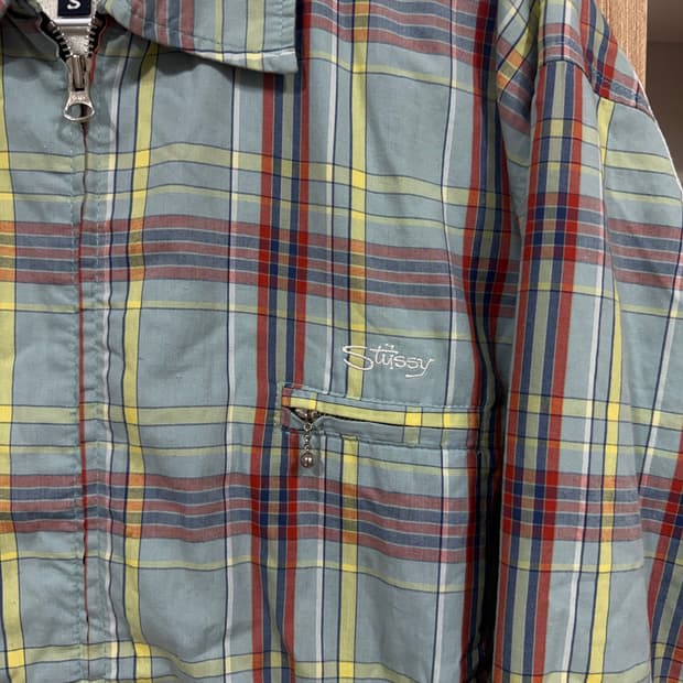 90s stussy plaid jacket (made in usa)