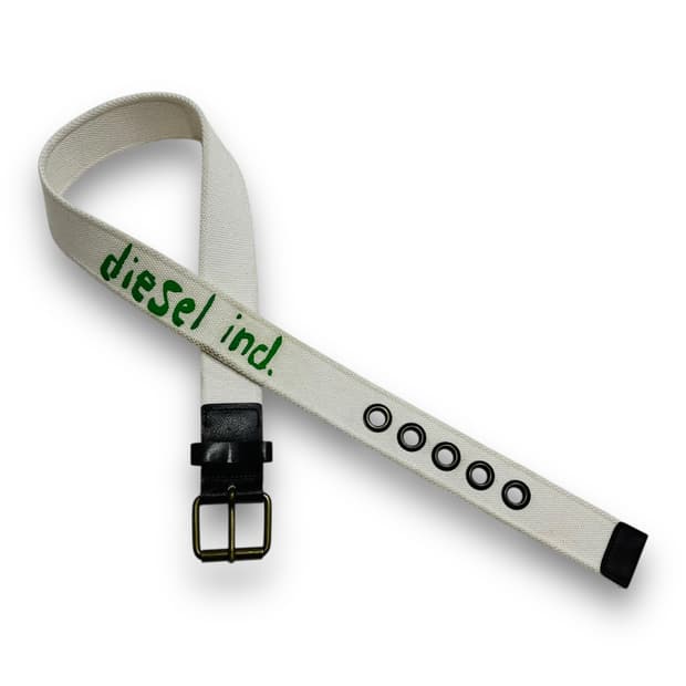 Diesel ind. 00s white vintage belt