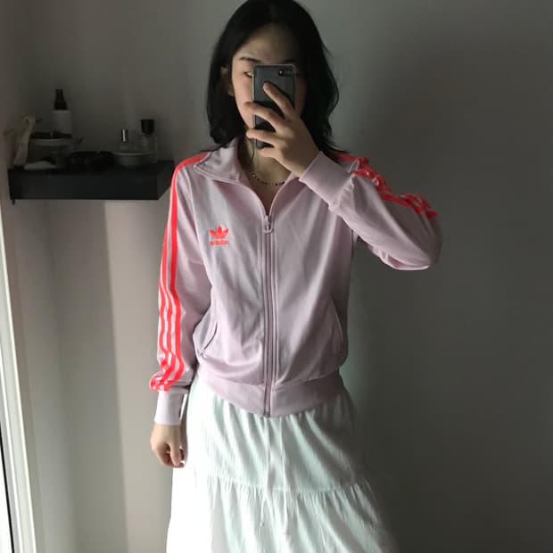 아디다스 올드스쿨 파이어버드 딸기우유 트랙탑 져지