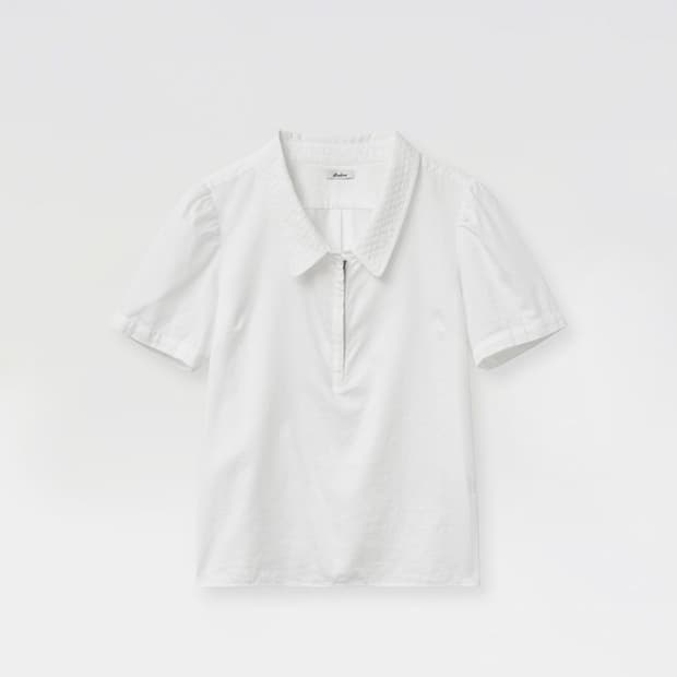 에르치바 Pebble Collar Shirt White