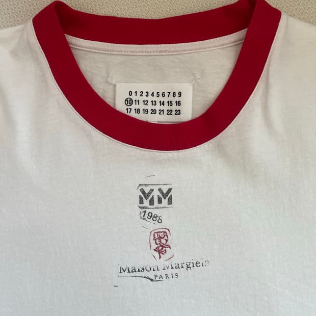 남성 마르지엘라 티셔츠 L사이즈 (레드)