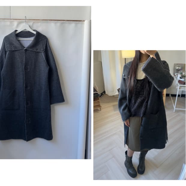 [vintage] Two-Tone Reversible Wool Coat