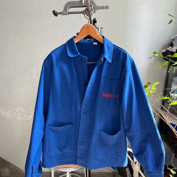 [빈티지/프랑스제] 프렌치 블루 워크 자켓 - Imphy S.A. 자수 