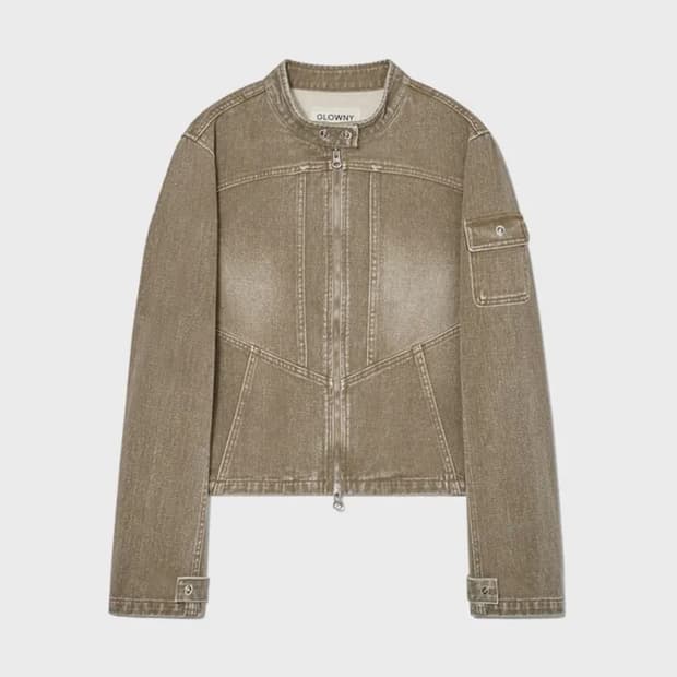 BONES DENIM JACKET (KHAKI BROWN)
