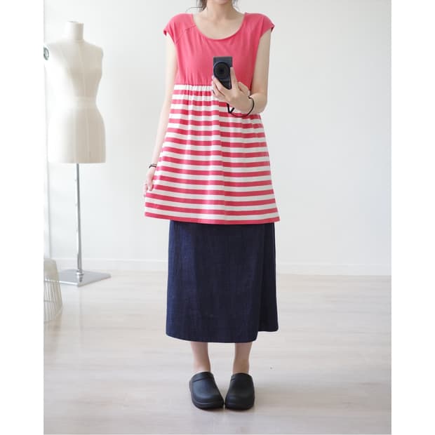 Coral riviera stripe sleeveless top