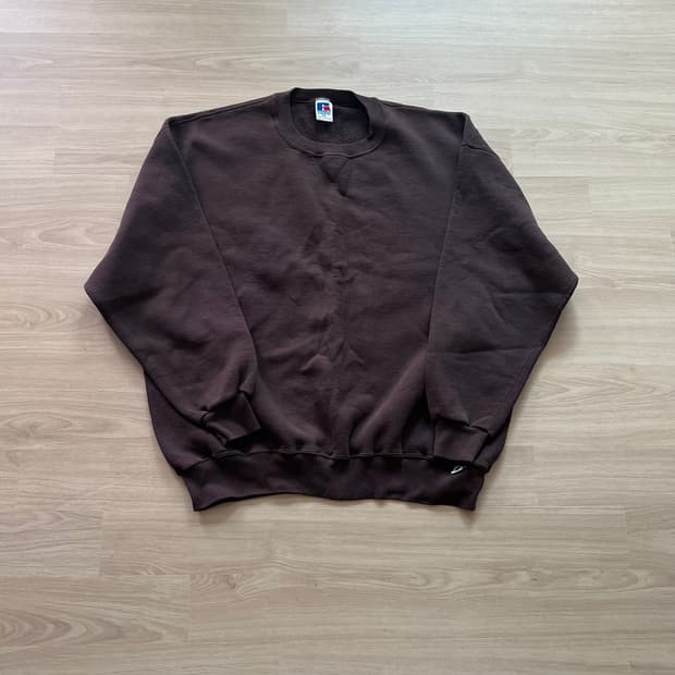 [2XL] 90s 빈티지 러셀 스웻셔츠 맨투맨 브라운