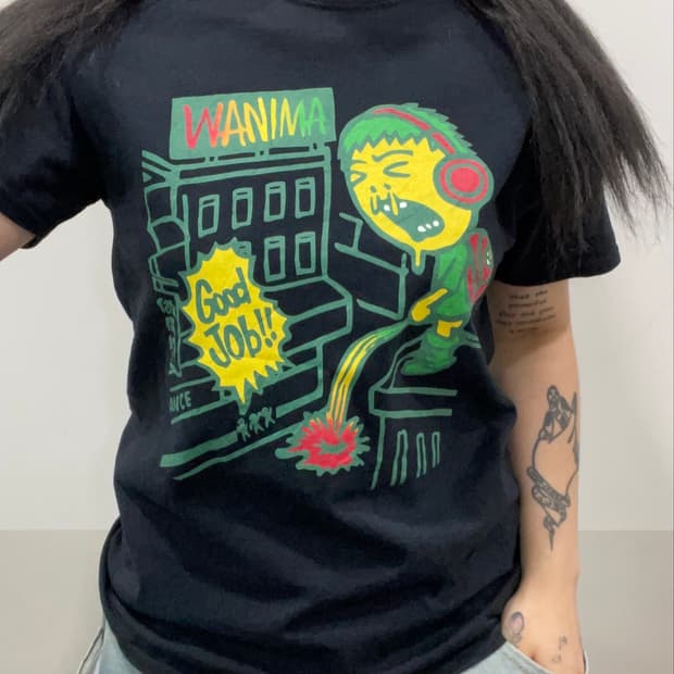 Vtg WANIMA 펑크 프린팅 반팔 티셔츠