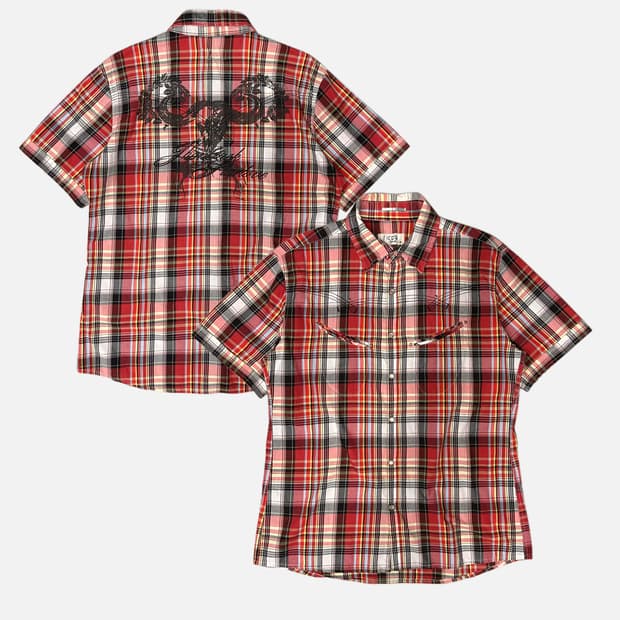 IKKA western check printing shirt