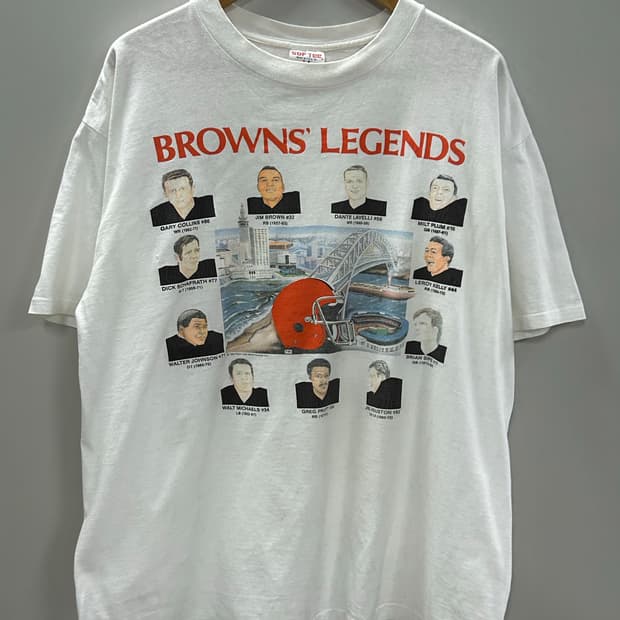 80s-90s 클리블랜드 브라운스 레전드 프린트 티
