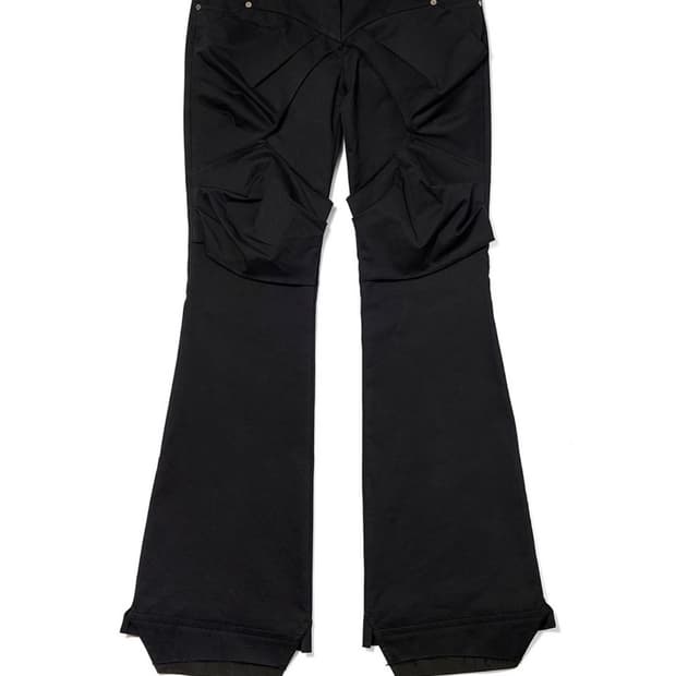 오픈와이와이 GATHERED BOOTCUT PANTS, BLACK (S)