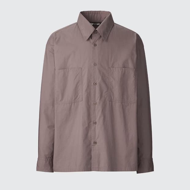 유니클로 U유틸리티 셔츠 퍼플 S